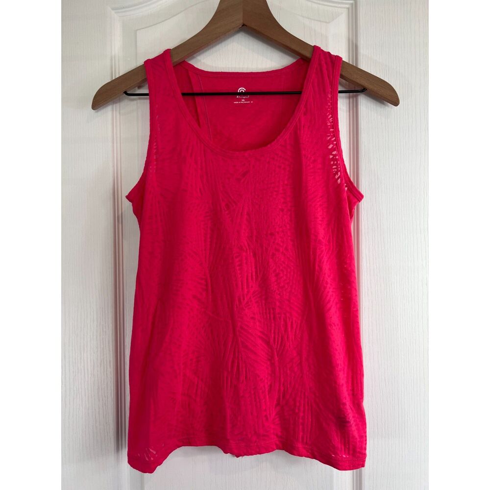 C9 Champion Women's Pink Activewear Tank Top Burnout Print Back Size XS